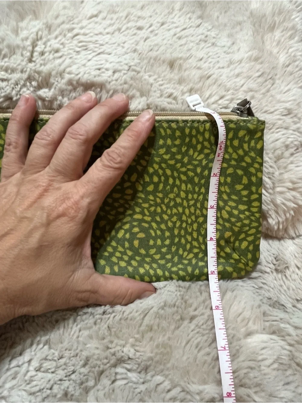 Green Patterned Zip Pouch Clutch - Women's Bag 02-16